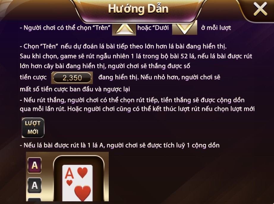 Luật chơi game Trên dưới Sunwin